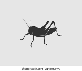 Silueta de Grasshopper sobre fondo blanco. Plantilla de animales vectores aislados para la compañía de logotipos, iconos, símbolos, etc. 