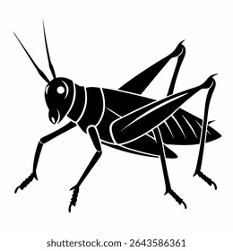 grasshopper silhouette vector art on white background