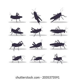 Grasshopper Silhouette Vector Illustration Design