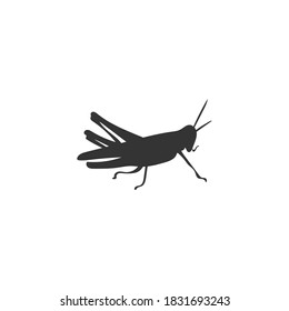Grasshopper Silhouette Vector On A White Background