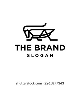 grasshopper simple line icon logo vector design, modern logo pictogram design of insect praying mantis