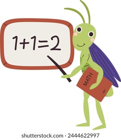 Grasshopper Teaching Math Vector Illustration