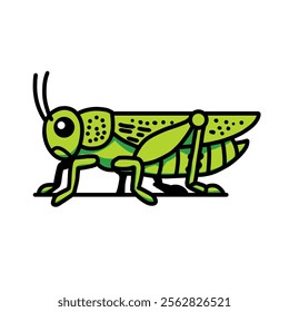 grasshopper vector design illustration, grasshopper icon, grasshopper logo, cute animal, adorable animal, great as a sticker.