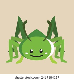 Grasshopper vector with detailed illustration of light and shadow