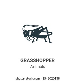 Grasshopper vector icon on white background. Flat vector grasshopper icon symbol sign from modern animals collection for mobile concept and web apps design.