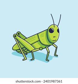 Grasshopper vector illustration, flat 2D vector