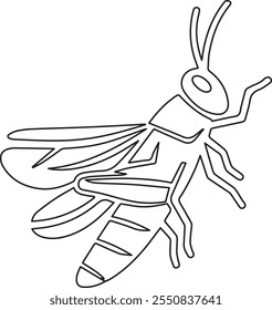 Grasshopper vector line art illustration design.