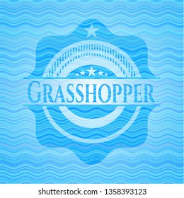 Grasshopper water representation emblem background.