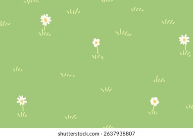 Grassland background pattern. hand drawn seamless pattern. Grassland background for fabric design, textile print, wrapping paper, cover. Vector illustration.
