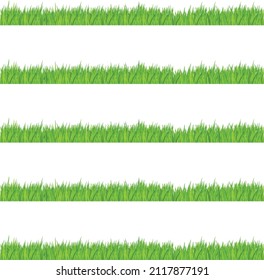 Grassland border vector pattern, Green lawn in spring The concept of caring for the global ecosystem