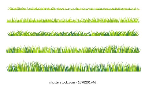 Grassland border vector patternGreen lawn in spring The concept of caring for the global ecosystem