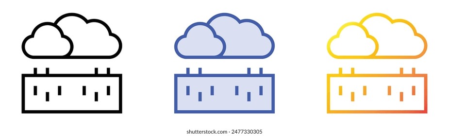 grassland icon. Linear, Blue Fill and Gradient Style Design Isolated On White Background
