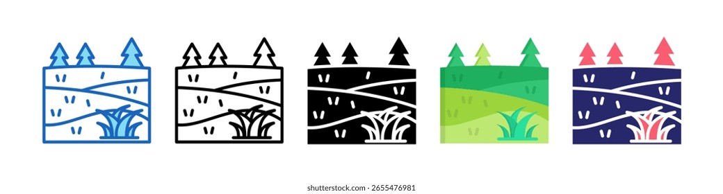 Grassland Icon Multiple Style Set Collection.