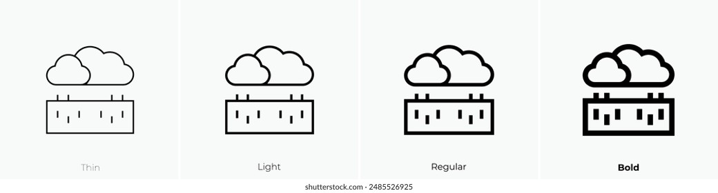 grassland icon. Thin, Light Regular And Bold style design isolated on white background