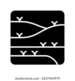 Grassland Vector Design for Savanna and Open Nature Park Views. Flat landscape icon, hiking and conservation area illustration