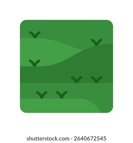 Grassland Vector Design for Savanna and Open Nature Park Views. Flat landscape icon, hiking and conservation area illustration