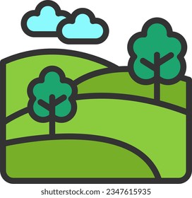 Grasslands Icon image. Suitable for mobile application.