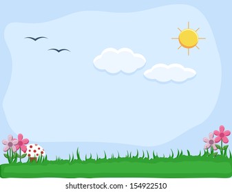 grassline - outdoor- Cartoon Background Vector