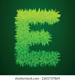 Grassy 3d ilustración de la letra e