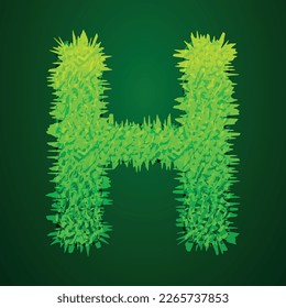 Grassy 3d illustration of letter h