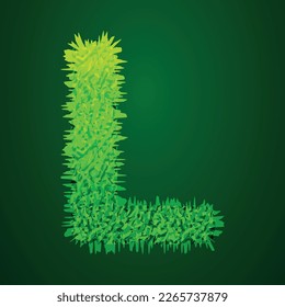 Grassy 3d illustration of letter l
