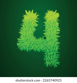 Grassy 3d illustration of number 4