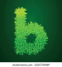 Grassy 3d illustration of small letter b