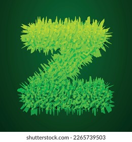 Grassy 3d illustration of small letter z