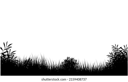 grassy field black and white