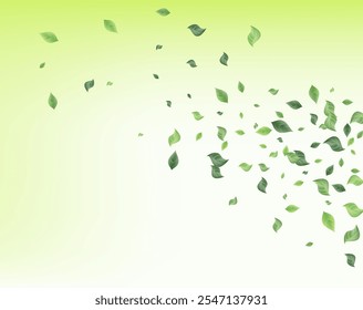 Grassy Foliage Motion Vector Green Background Poster. Realistic Leaves Backdrop. Green Leaf Blur Plant. Greenery Tea Wallpaper.