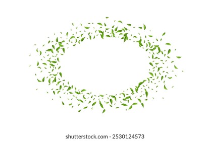 Grassy Greens Realistic Vector White Background Wallpaper. Abstract Foliage Border. Forest Leaf Tea Brochure. Leaves Organic Illustration.