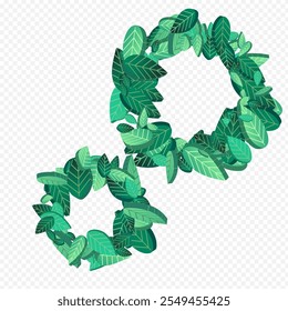 Grassy Greens Transparent Vector Transparent Background Brochure. Tree Leaves Concept. Green Foliage Forest Backdrop. Leaf Herbal Design.