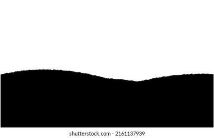 Grassy Hill Landscape, Black Silhouette