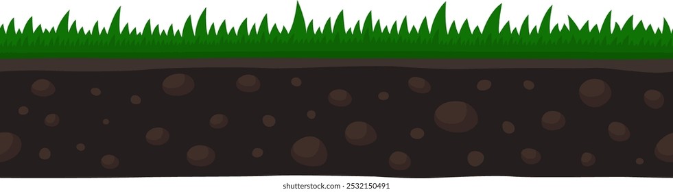 A grassy hillside with a dirt road and a few rocks