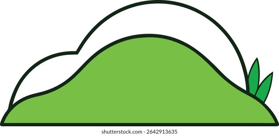 ilustração de arte vetorial de contorno de encosta gramada.