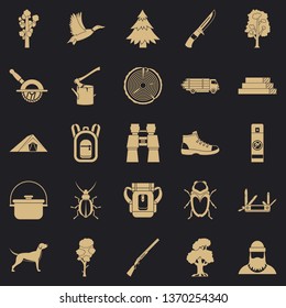 Grassy icons set. Simple set of 25 grassy vector icons for web for any design