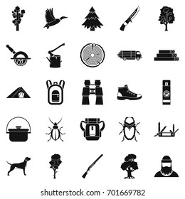 Grassy icons set. Simple set of 25 grassy vector icons for web isolated on white background