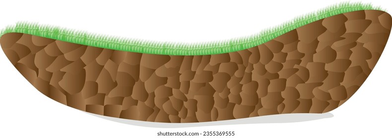 Grassy road isolated on background, 2d illustration of smart farming concept, farm online management ads, farming control technology online. piece if grass piece.