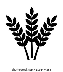 
A grassy structure with seeds completing icon for wheat 
