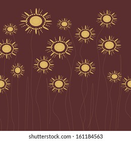 Grassy texture.Endless horizontal floral pattern. You can use it in textile design, greeting cards, graphic design. 