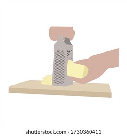 grate cheese. Hand grating cheese 