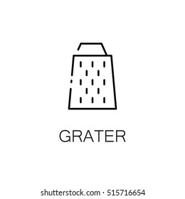 Grate flat icon. Single high quality outline symbol of kitchen equipment for web design or mobile app. Thin line signs of grater for design logo, visit card, etc. Outline pictogram of grater 