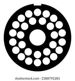 Grate for meat grinder plate mincer device for growing shallow of meat lattice sieve icon black color vector illustration image flat style simple
