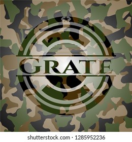 Grate on camouflage texture