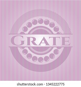 Grate pink emblem. Retro