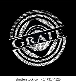 Grate written on a blackboard. Vector Illustration. Detailed.