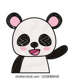 grated adorable and cheerful panda wild animal