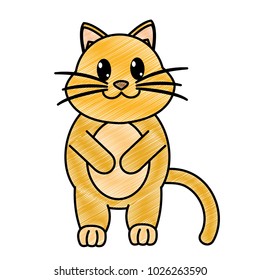 grated adorable and cute cat animal character