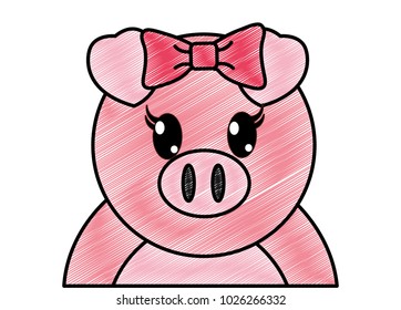 grated adorable female pig cute animal