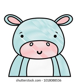 grated adorable and happy hippopotamus wild animal